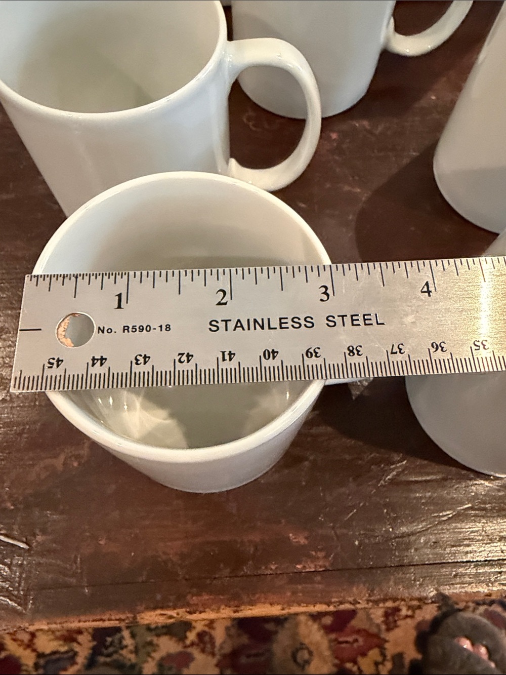 White Structube Ceramic Coffee Mugs - Set of 5 - Picture 4 of 5
